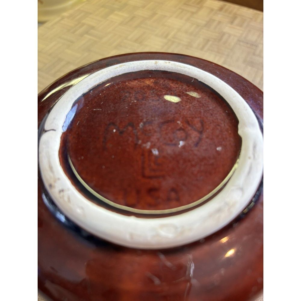 VTG McCoy Brown Drip Solid Handle French Onion Soup Chili Bowl 7054 USA - Picture 9 of 9
